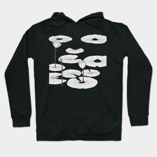 Water lilies black and white Hoodie